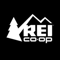 REI logo REI at fairfax black & White