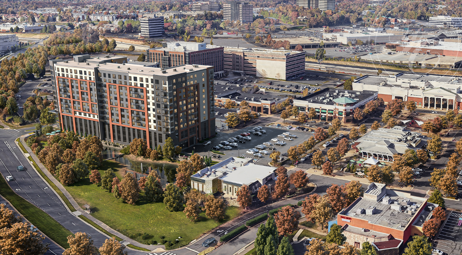 Aerial view of Vista at Fairfax Corner